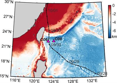 Near-inertial waves generated by typhoon MITAG under the influence of anticyclonic eddy east of Taiwan